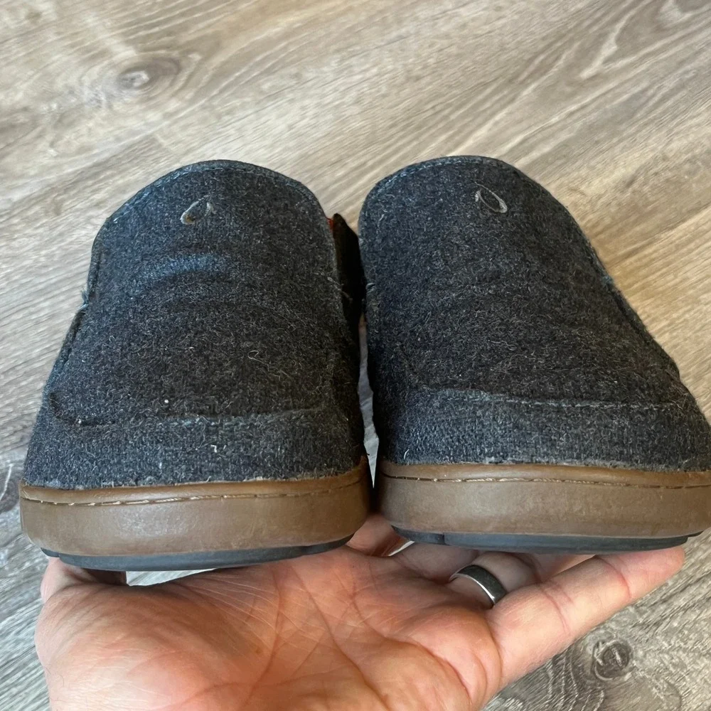 Olukai Nohea Wool Loafers Gray Slip On Shoes Drop In Heel Mens 8‎ EU 41